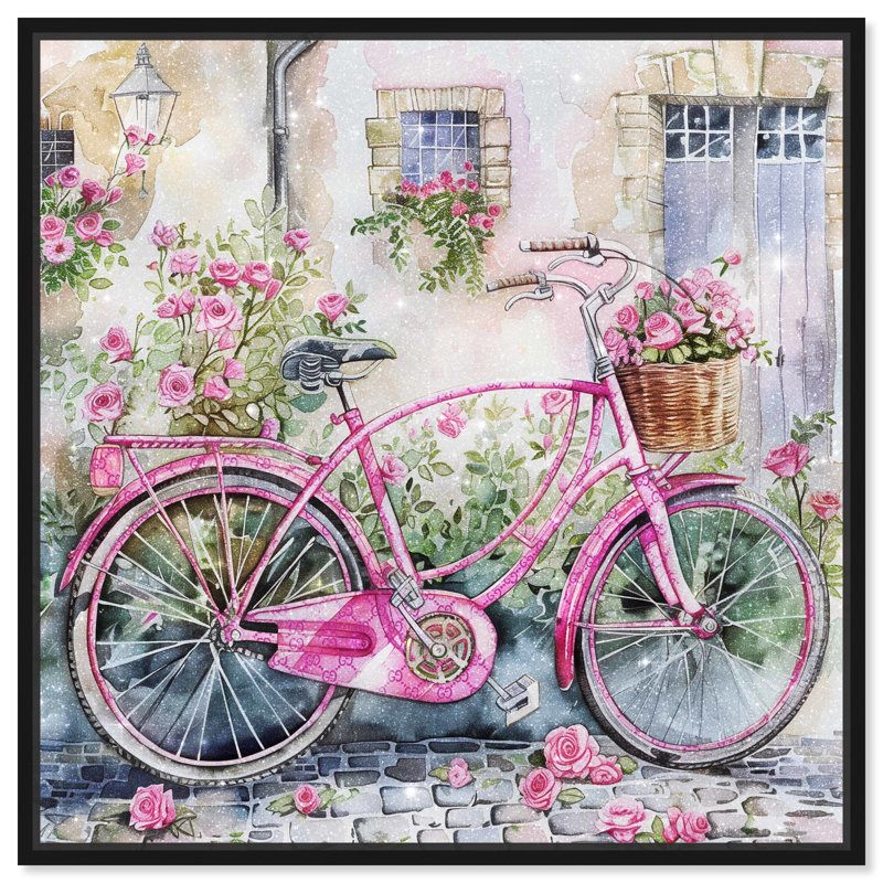 «Glam Bike Chic Farmhouse» par Art Remedy, Cadre noir, H 13 po x l 13 po