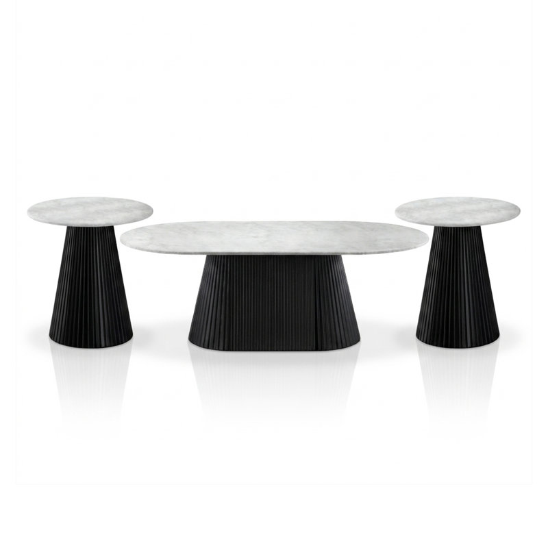 Ensemble de tables basses Huot, 3 pièces: table basse, 2 tables de bout