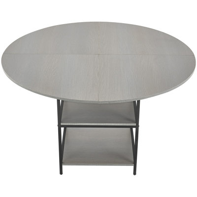 47 In Round Dining Table Wood Kitchen Table For 4-6 Person Grey (Only Table)