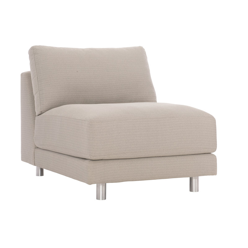 Avanni Patio Sectional with Sunbrella Cushions, Silver, White Slub 6049-000