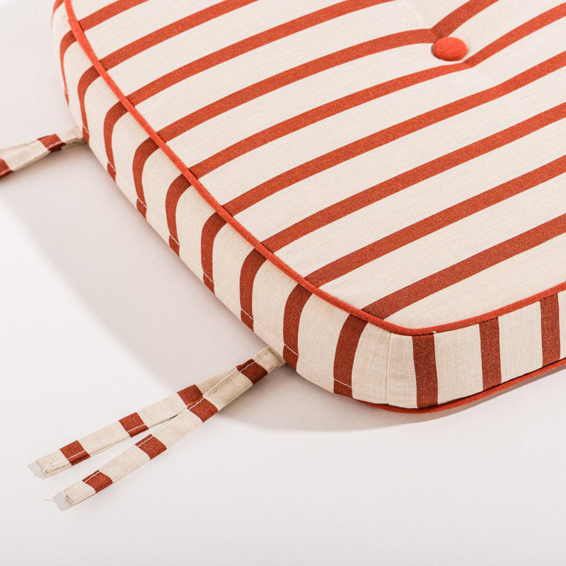 AL Fresco Dining Chair Cushion, Red Striped