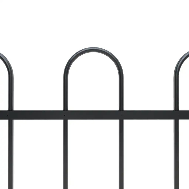 Danyel Black Metal Fence Panels Included, 130cm H x 1530cm W x 2cm D