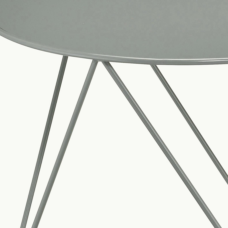 Table d'appoint à base géométrique grise en métal, Gris