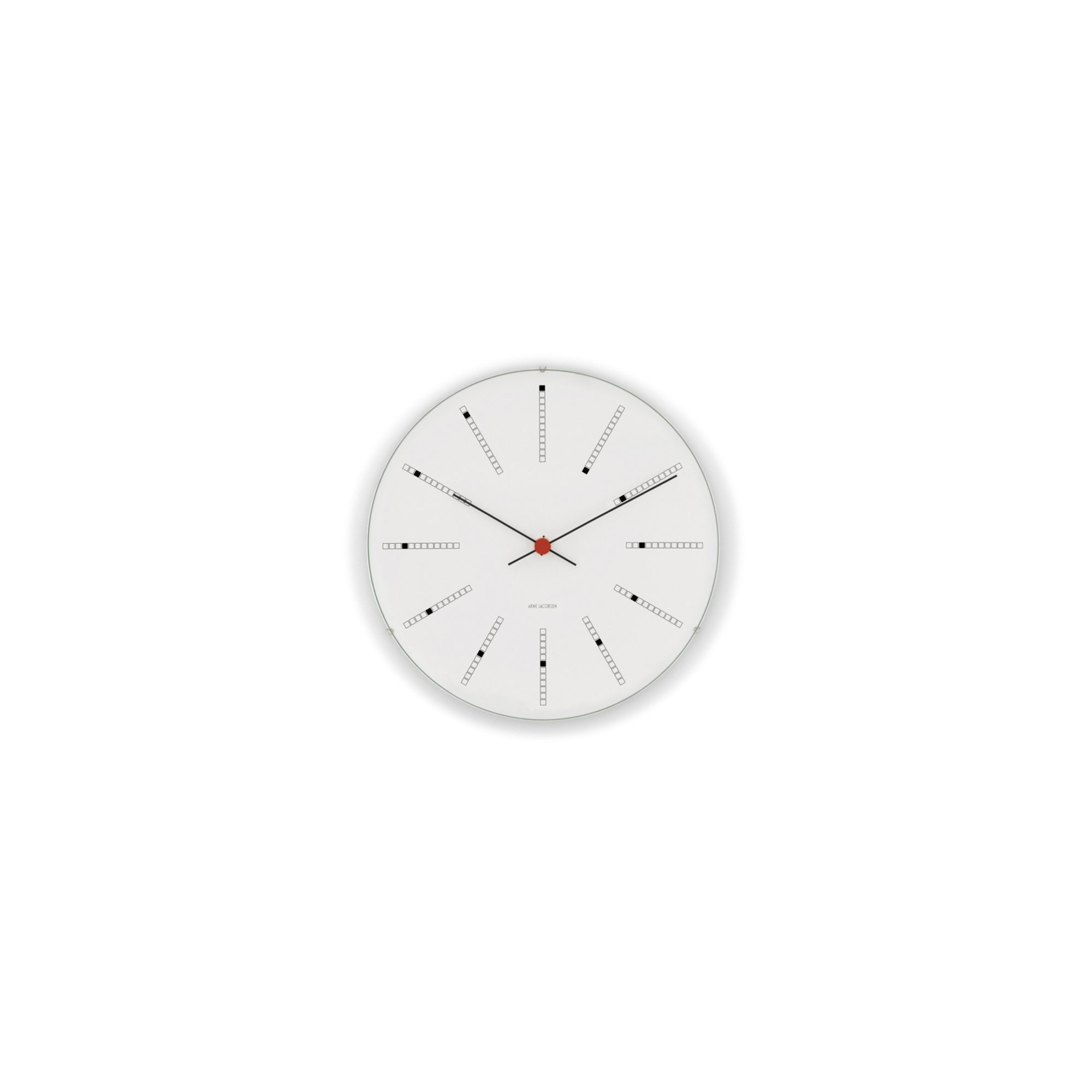 Bankers Metal Wall Clock, Medium, White/Black/Red