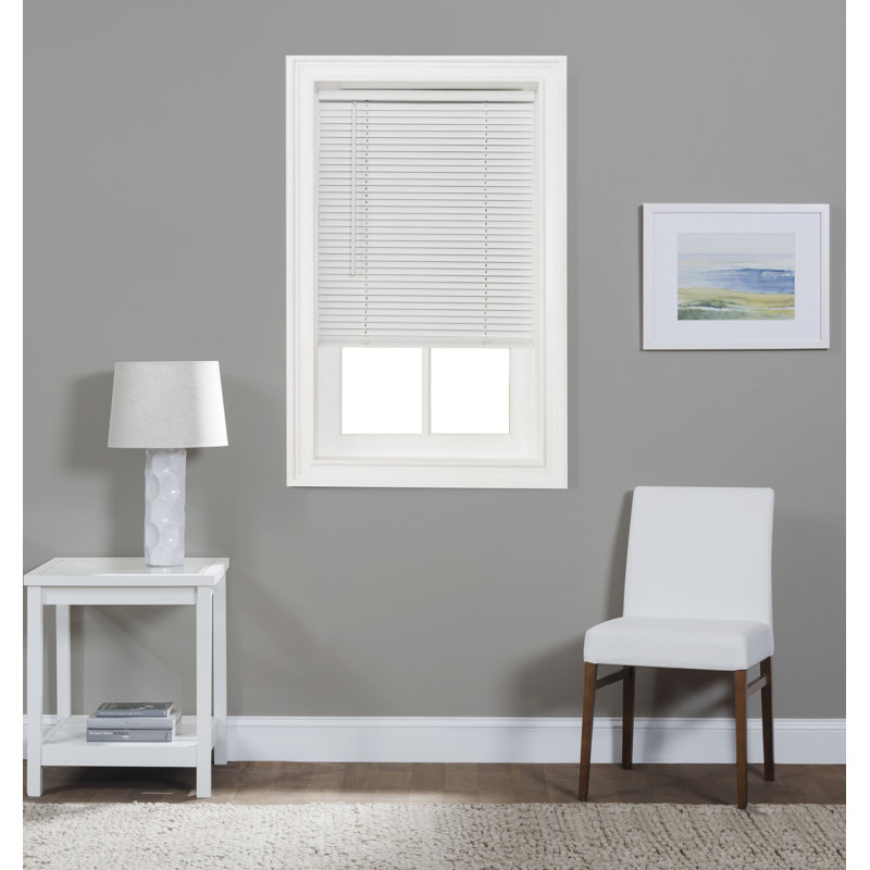 Semi Sheer Horizontal/Venetian Blind, White, 26"W x 64"L