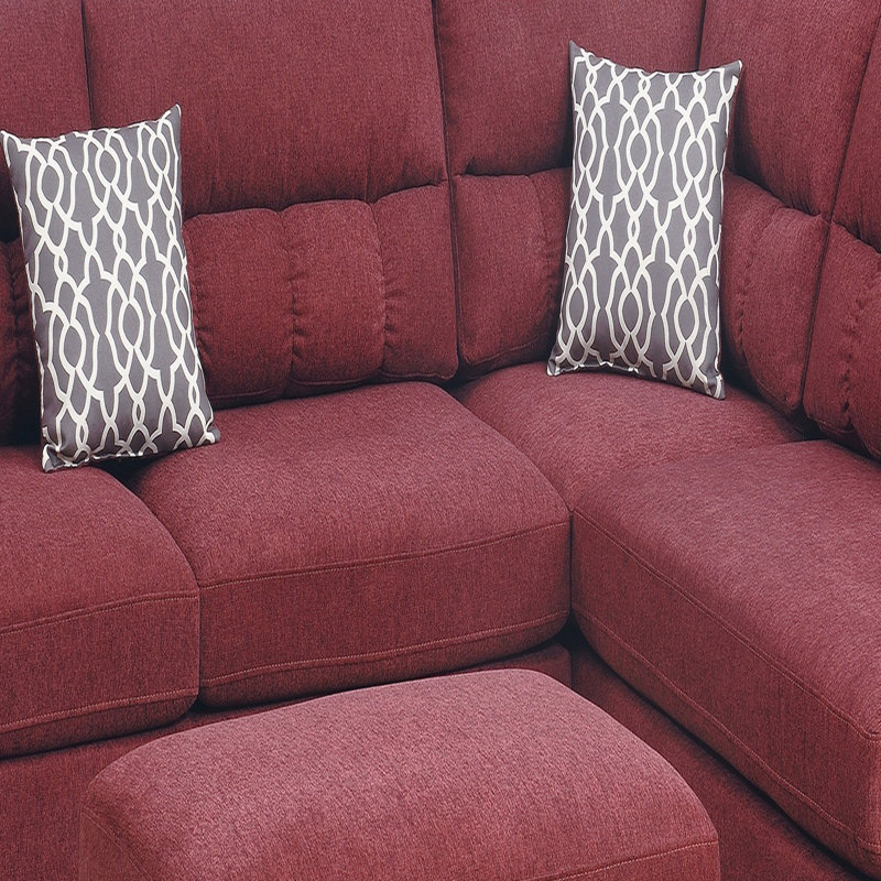 Canapé modulaire en velours rouge # F6419
