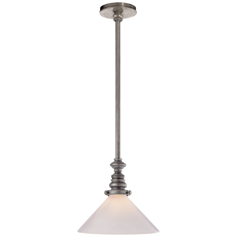 Chapman & Myers Boston Pendant, Antique Nickel, White