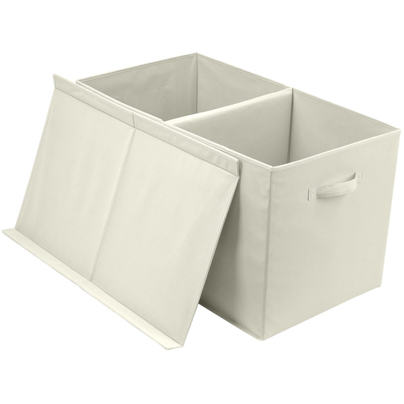 Grand coffre à jouets avec couvercle Sorbus, beige, Beige