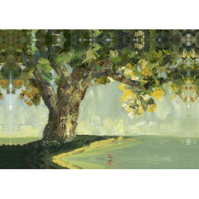 Reproduction d’art sur toile tendue vert arbre surplomb