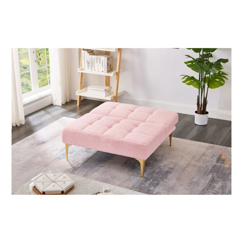 Tissu convertible futon convertible avec pieds en métal doré