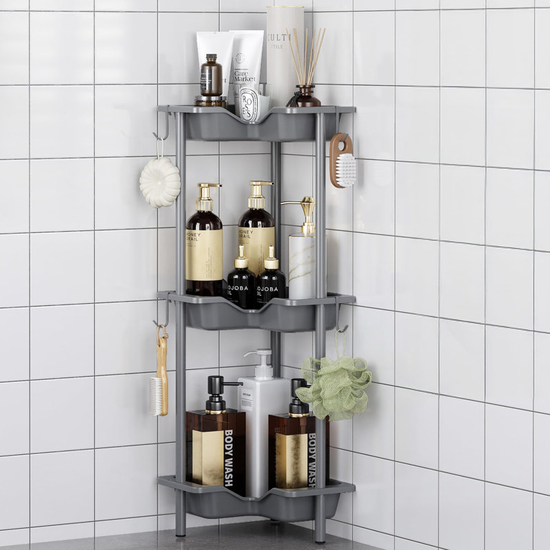 Metal Freestanding Bathroom Shelves, Grey