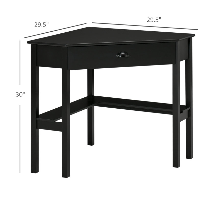 Asghar Corner Computer Desk, Black