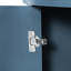 Console de 47,2 pouces en bois, bleu moderne avec 4 portes et tablettes intérieures réglables pour le salon, le vestibule, la chambre à coucher, la cuisine