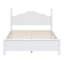 Structure de lit double en bois pleine grandeur, lit plateforme de style rétro avec support en lattes de bois, blanc-30780752-30780755