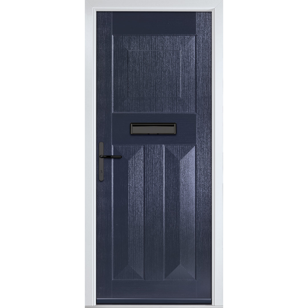 Crystal GRP Front door Eaton Solid Green 890mm x 2090mm Open in Left hand None Glass