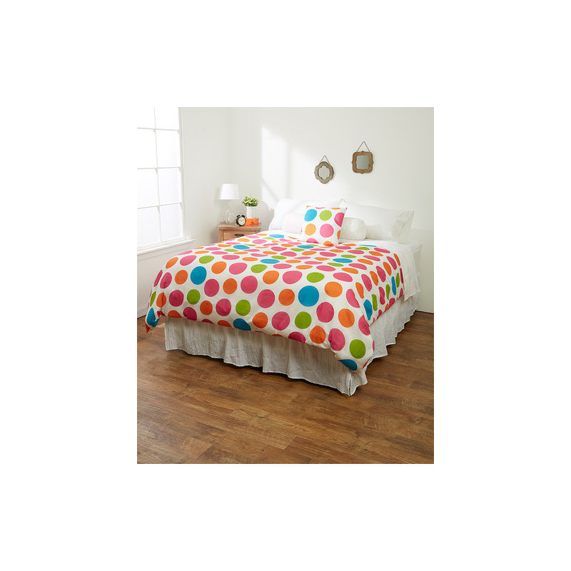 Housse de couette simple à pois multiples, Lit double
