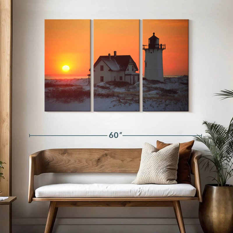 Aletra, coucher de soleil au phare de Race Point, H 32 po x l 50 po