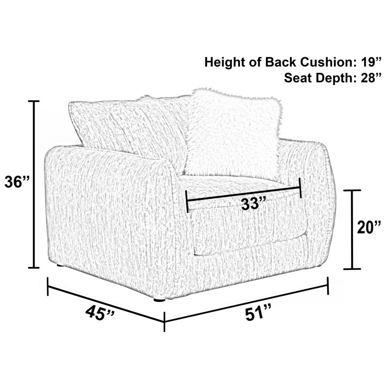 Chaise et demi rembourrée Jimmy