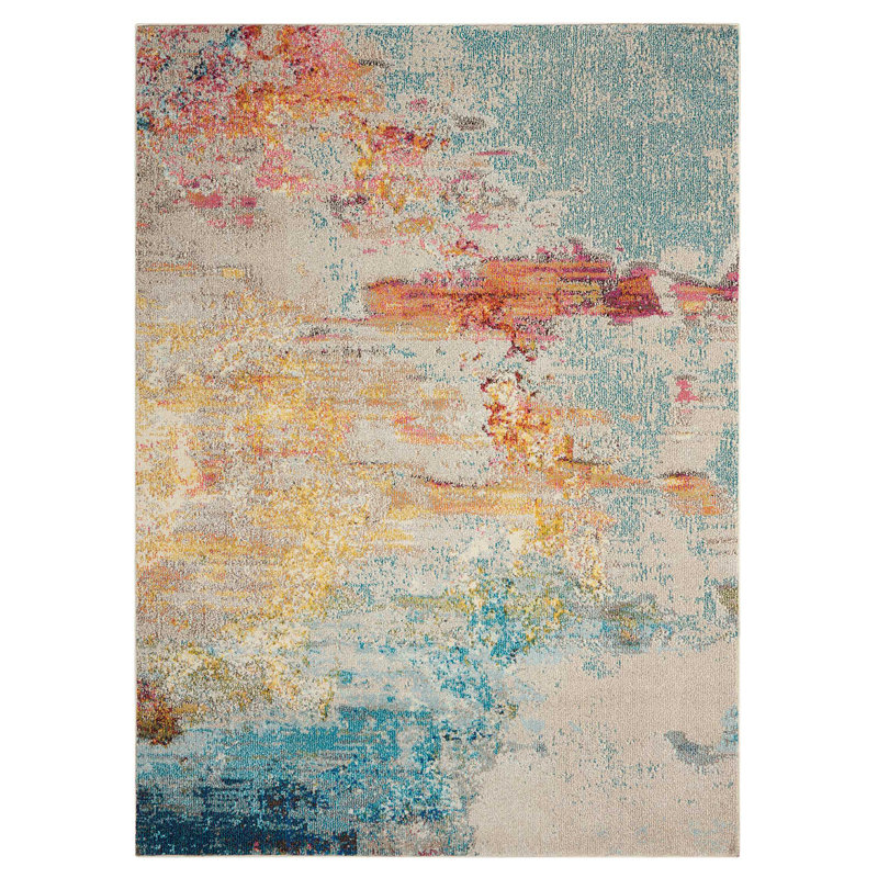 Tapis arc-en-ciel moderne Enoch, Rectangle 6 pi 7 po x 9 pi 7 po