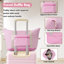 Valise à roulettes Hardshell avec sacs Valise à roulettes double avec verrou TSA, bagage rétro simple 28 po, rose clair