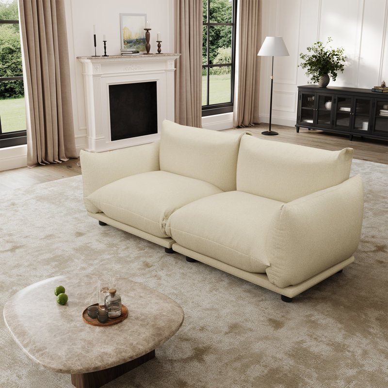 Canapé modulaire rembourré pour salon, Beige