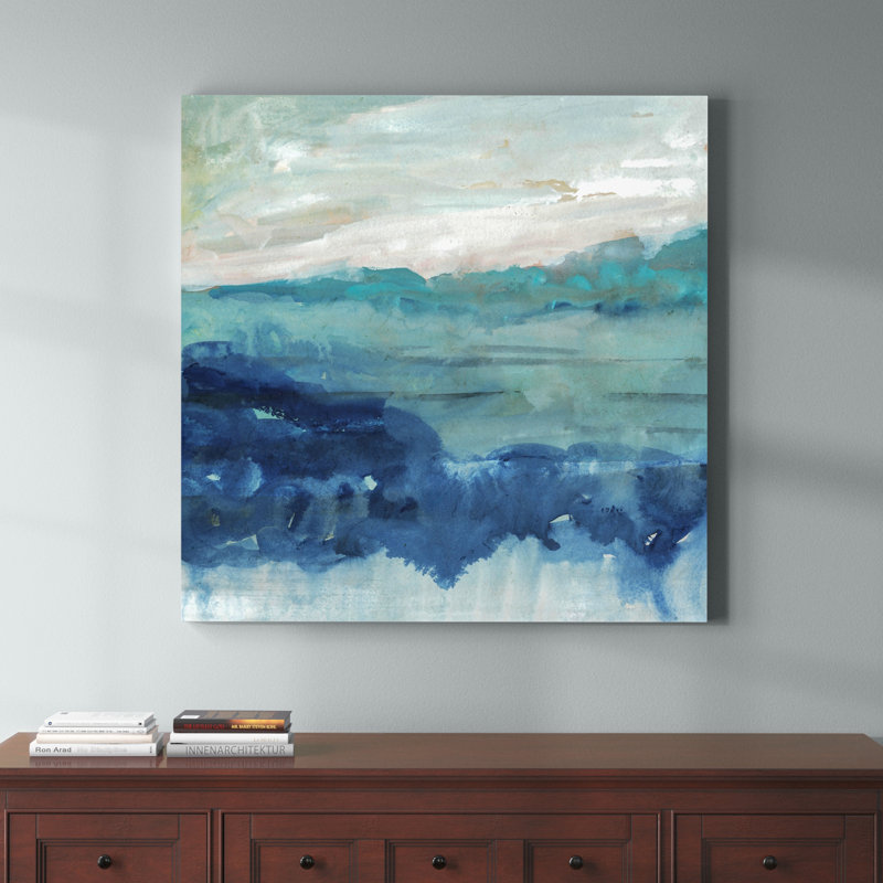 Sea Swell I - peinture, H 40 po x l 40 po x P 1,5 po, Toile tendue