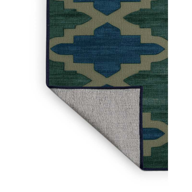 Tapis gris en treillis lavable à la machine, Rectangulaire 2 pi x 3 pi