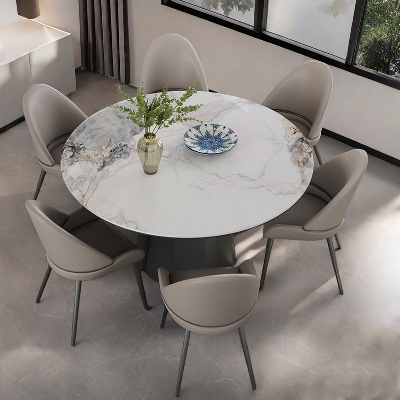 Ensemble de table de salle à manger italien moderne et minimaliste, H 29,5 po x L 47,2 po x l 47,2 po
