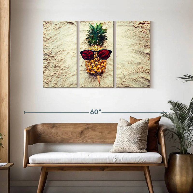 Yarlin Cool Sandy Pineapple, 28" H x 45" W