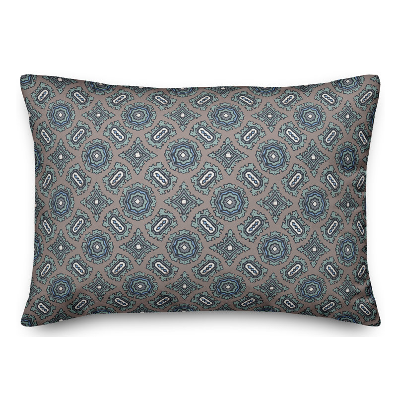 Coussin Mandala, Bleu / gris