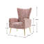 Fauteuil à oreilles en velours Citium-1807437127