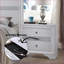 Table de chevet 2 tiroirs avec rangement pour bijoux - Rangement blanc
