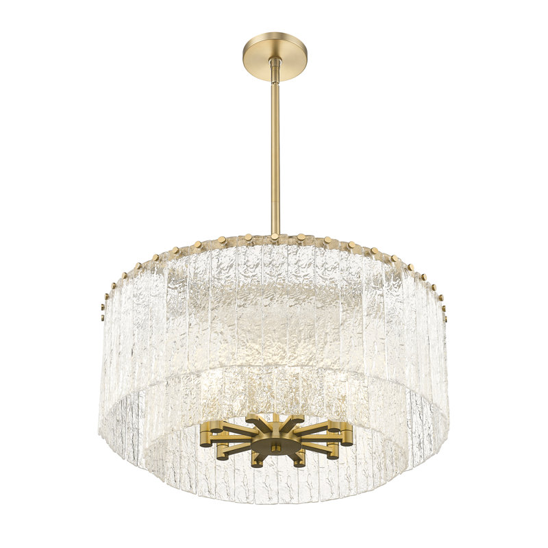 Luminaire suspendu 10 lumières Bukov, Or brossé