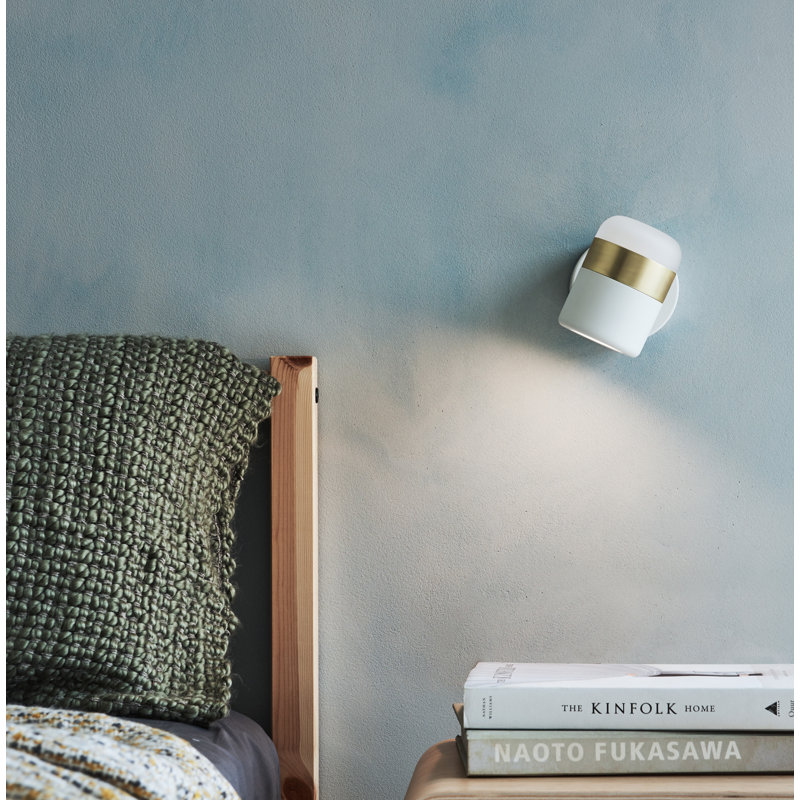 Ling 1 - Light Wall Sconces, White/Brass