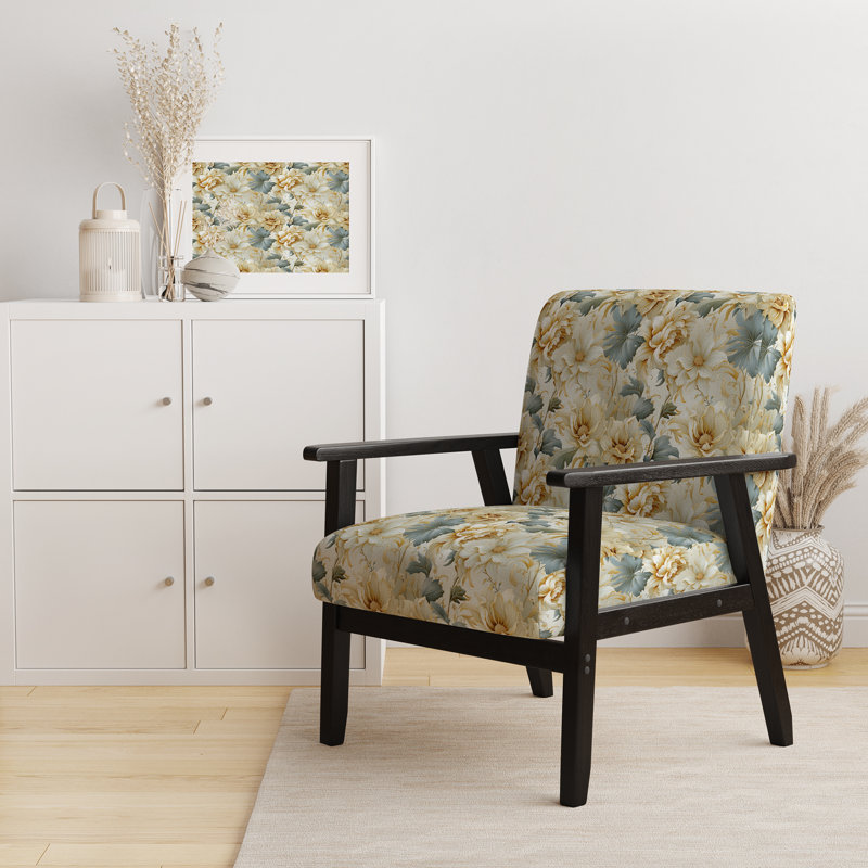 Chaise d'appoint florale Cobalt, Motif fusion néo-victorienne