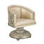 Chaise avec accoudoirs rembourrée Haytug en beige et or antique
