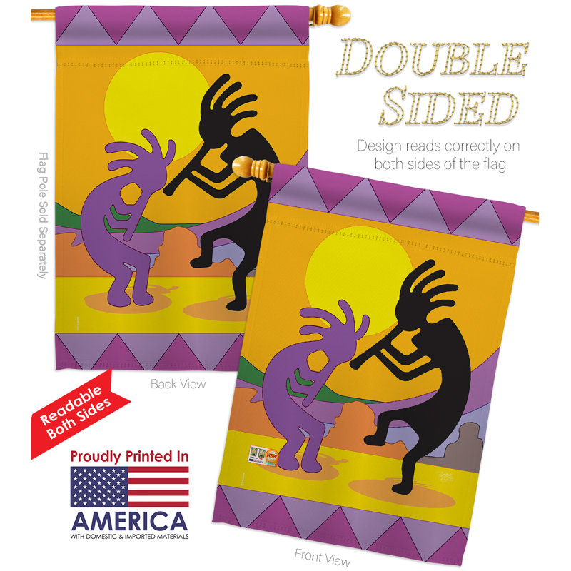 Ensemble de drapeau à 2 faces H 40 po x l 28 po Kokopelli