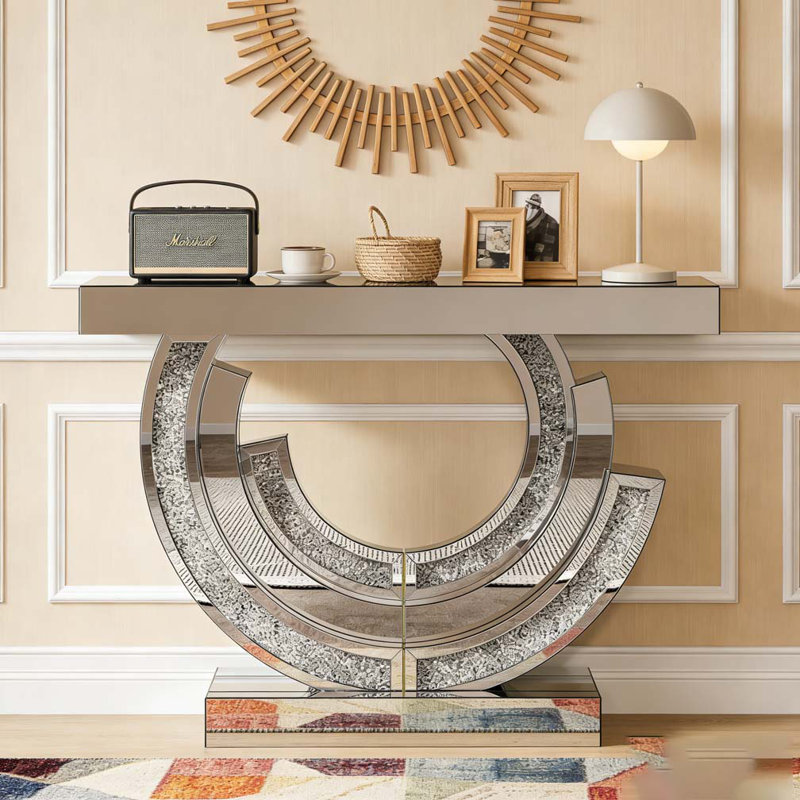 Console à miroir avec hall d'entrée, Argent argent