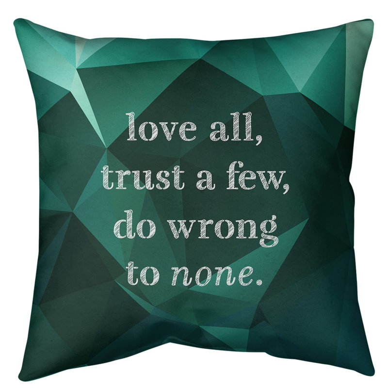 Reversible Throw Pillow, 40" x 40", Dark Green/Aqua