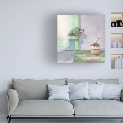 Bolog Marvindale Frog Covets Cupcake Canvas Art
