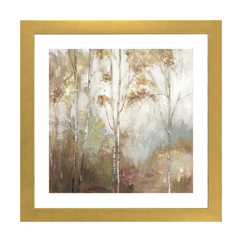 «Fine Birch II» par Allison Pearce - reproduction d'art, Papier encadré doré, H 24 po x l 24 po x p 1 po