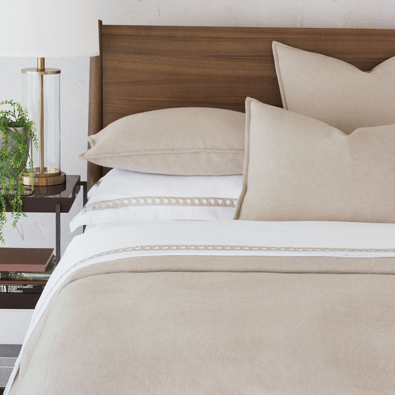 Brera Cotton Pillow Sham, Euro , Bisque