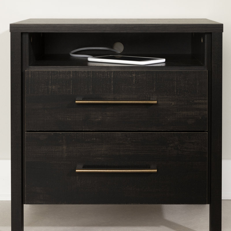 Gravity 2 - Drawer Nightstand, Rubbed Black