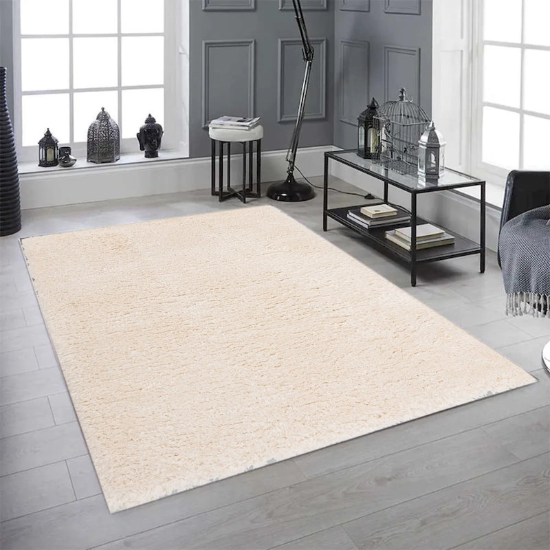 Tapis ivoire à poils longs Flokati, Rectangle 8 pi x 10 pi