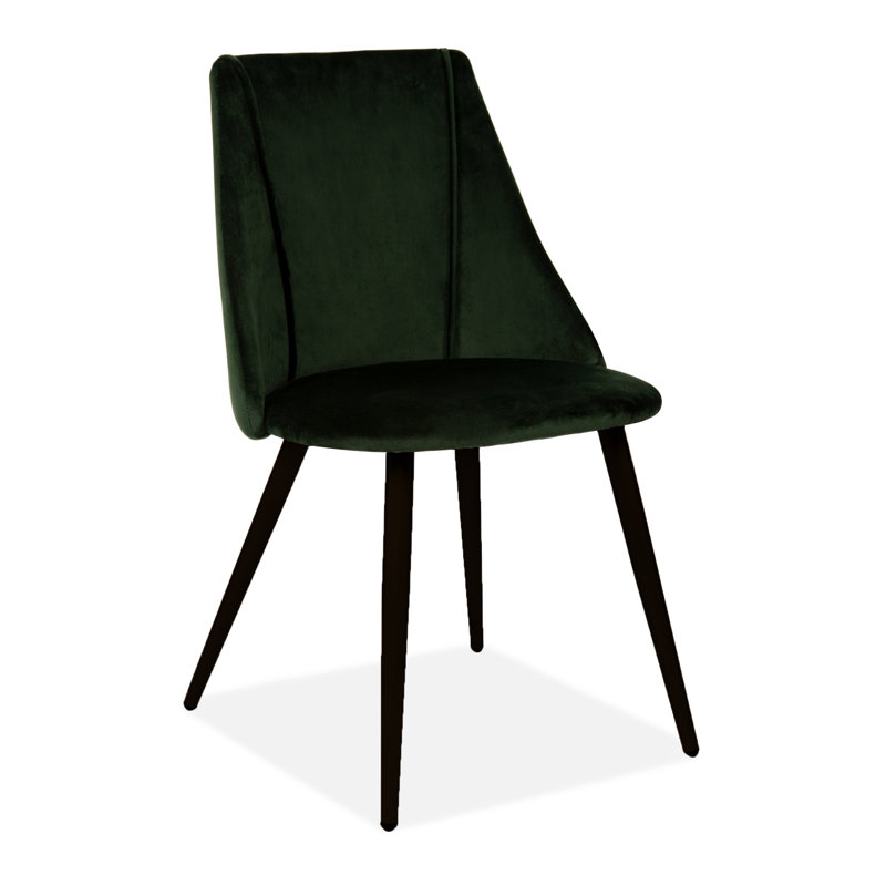 46.99cm H Velvet Upholstered Side Chair, Deep Green