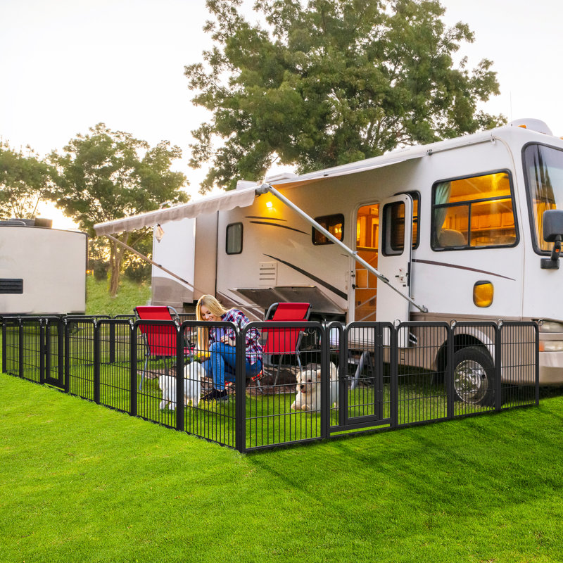 Pet Pen with 2 Doors & Automatic Locks, 60cm x 60cm