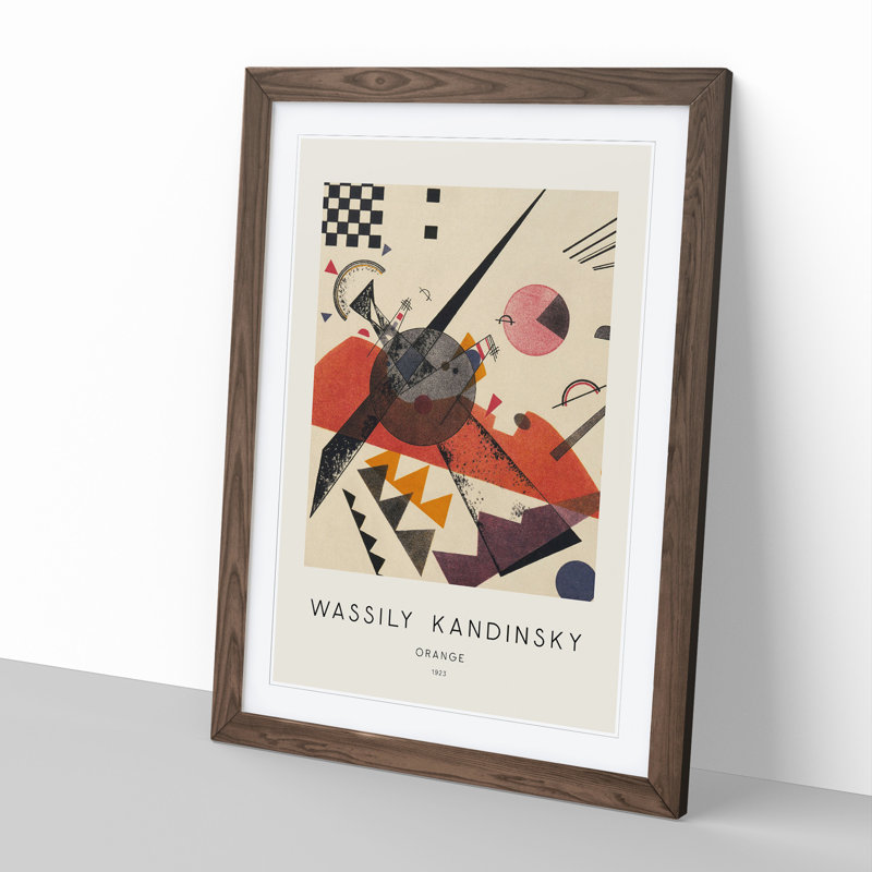 Composition Vol.3 by Wassily Kandinsky - Picture Frame Art Prints, 36cm H x 27cm W x 2cm D, Walnut