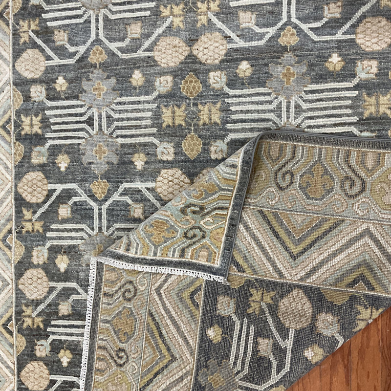 Tapis en laine Khotan à teinture végétale fabriqué à la main Herat ORIENTAL