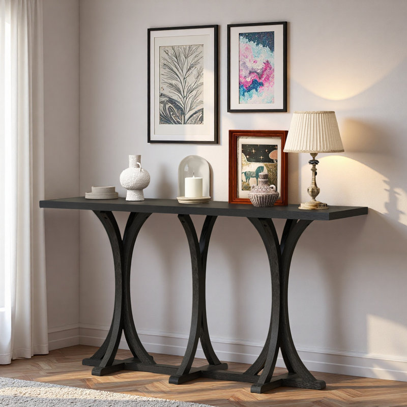 Console en bois 59,8 po, Noir