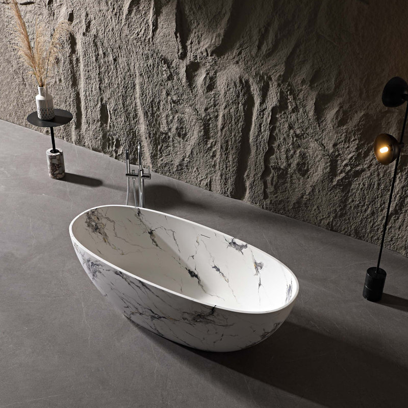 Baignoire autoportante 65 po Marble, White